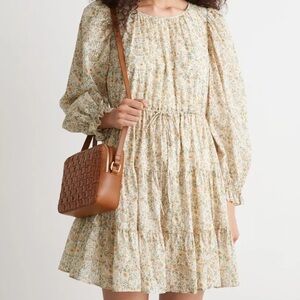 & Other Stories Voluminous Twill Floral Mini Dress Size Medium